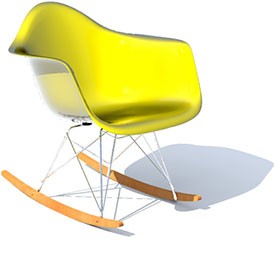 Eames plastic rocker 3D Object | FREE Artlantis Objects Download